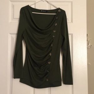Green Cowl Neck Shirt - Long sleeved